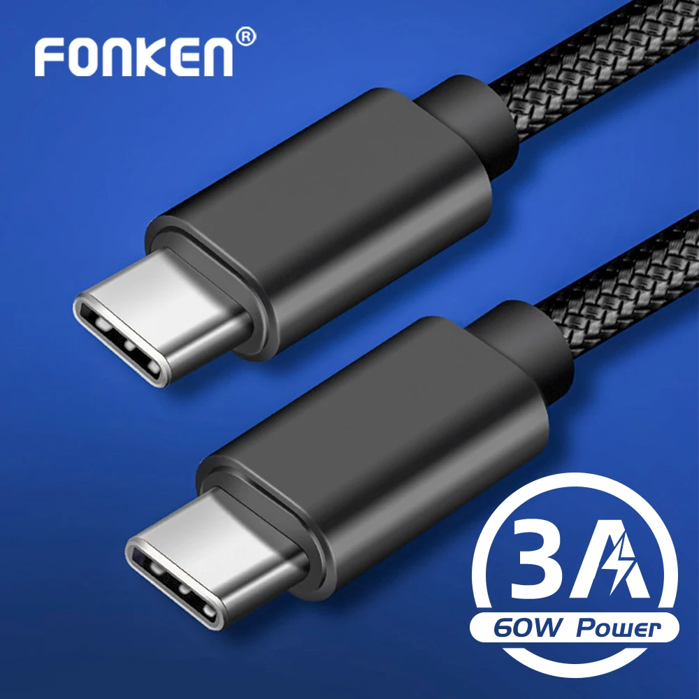 FONKEN Usb Тип C кабель Зарядное устройство кабеля с разъемами типа c и Usbc зарядки для