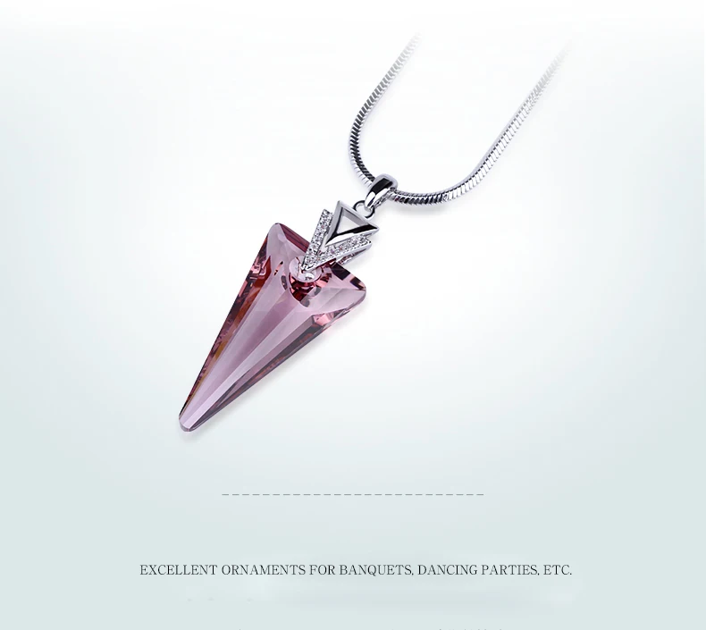 Warme Farben Кристалл от Swarovski треугольный кристалл кулон ожерелье со змеиной цепочкой хорошее ювелирное изделие подарок для леди ожерелье