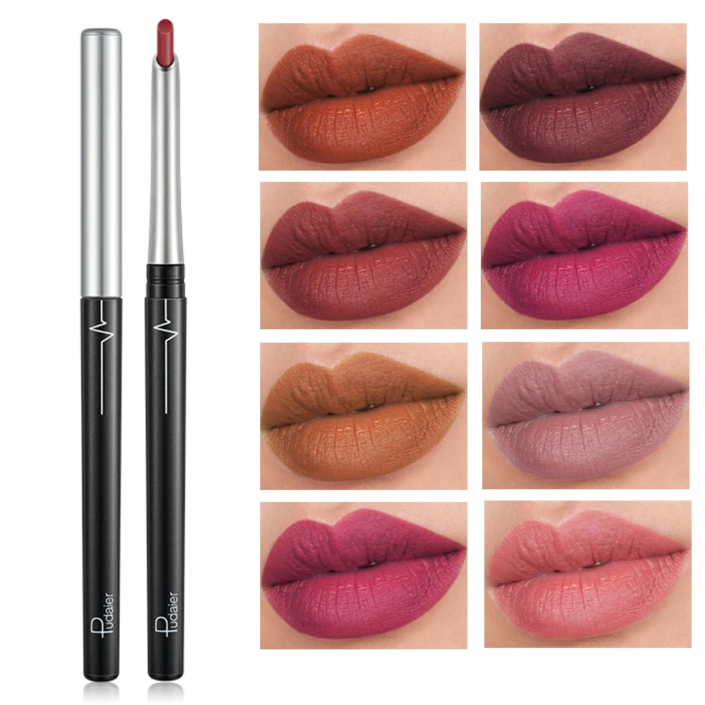 Pudaier 17 видов цветов матовый карандаш для губ водостойкий стойкий помады теней