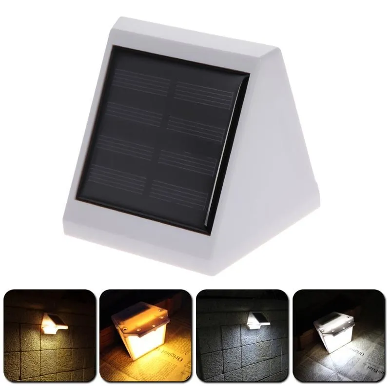 Уличный настенный треугольный светильник на солнечной батарее 4 светодиода для