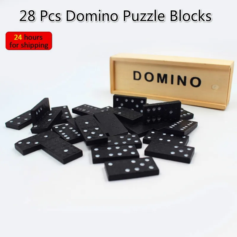 

Domino Puzzle Board Game With Wooden Box Game 28 Pcs Blocks Funny Game For Children English Instructions Juguetes Infantil