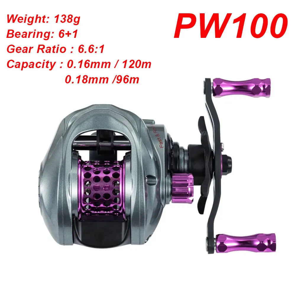 

Мощность ветер PW100 Рыбалка Baitcast ультра-светильник углерода микро камнями катушка для заброса приманки светильник вес литья катушки рыболов...
