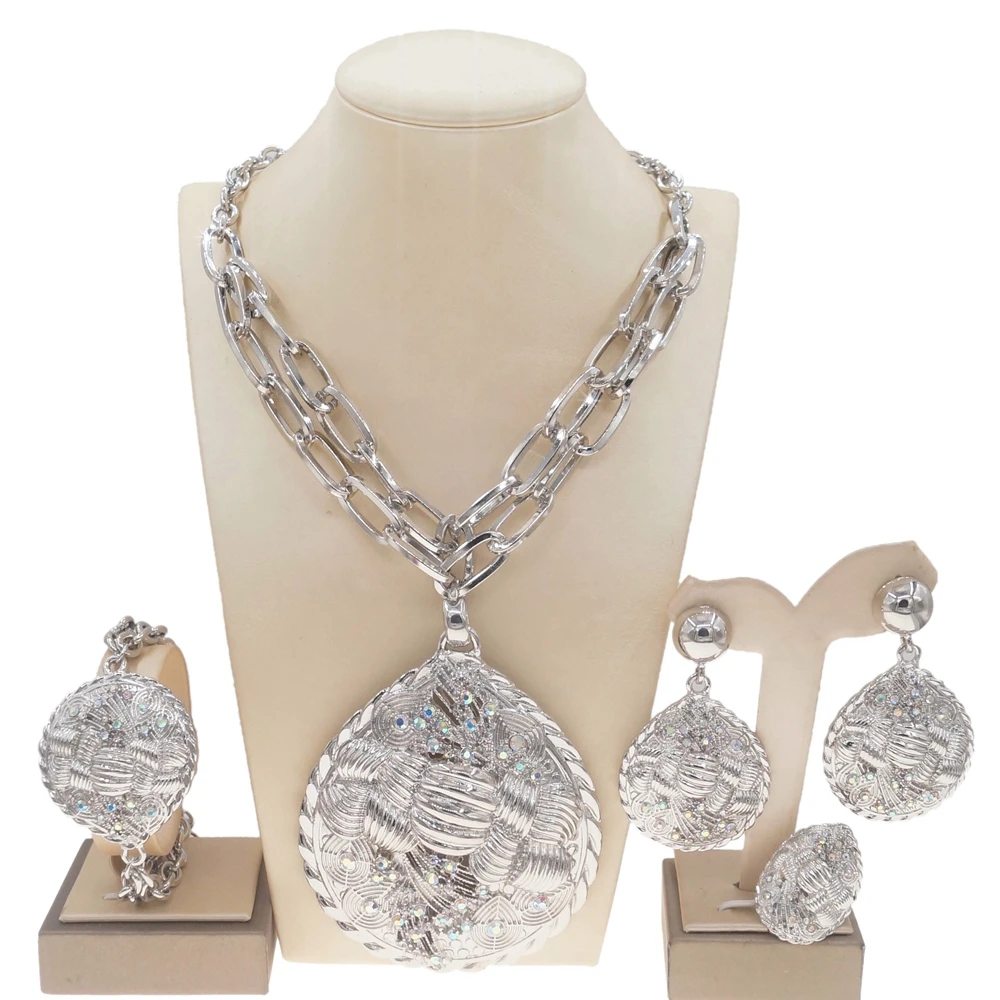 

Yulaili New Manufacture 18K Italian Gold Jewelry Set Beautiful Necklace Set Unique Wedding Women Dinner Hot Sale Jewelry Sets