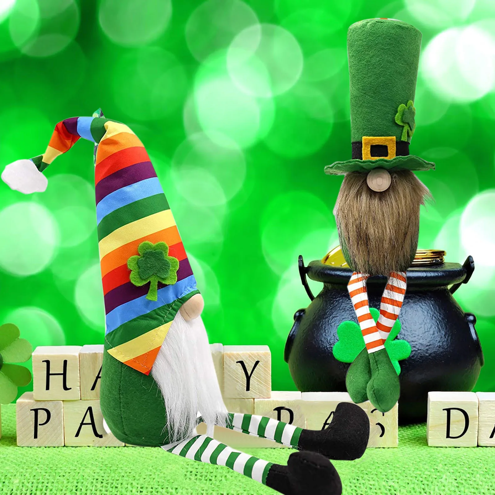 

2pc St Patricks Day Tomte Gnome Room Decor Irish Lucky Elf Plushie Bring Good Luck Perfect Gift For Family Wielkanoc Dekoracje