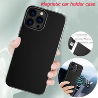 car holder magnetic case for iphone 13 12 11 pro xr xs max 8 7 plus 12 mini silicone tpu magnet case for huawei mate 30 20 pro