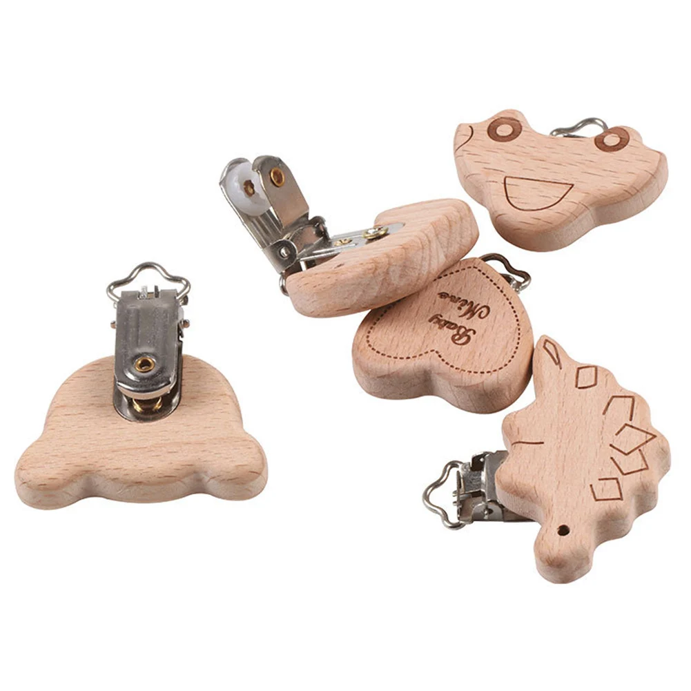 Мультфильм животных деревянная детская пустышка на цепочке с прищепкой застёжка