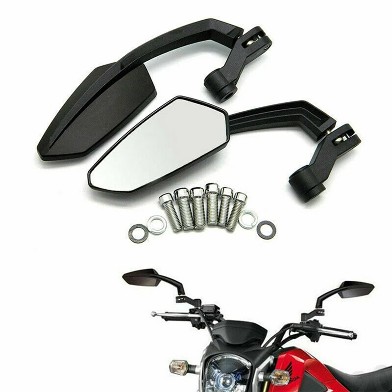 

Зеркало заднего вида мотоциклетное универсальное, модифицированный отражатель черного цвета для Honda, Suzuki, Yamaha, 1 пара