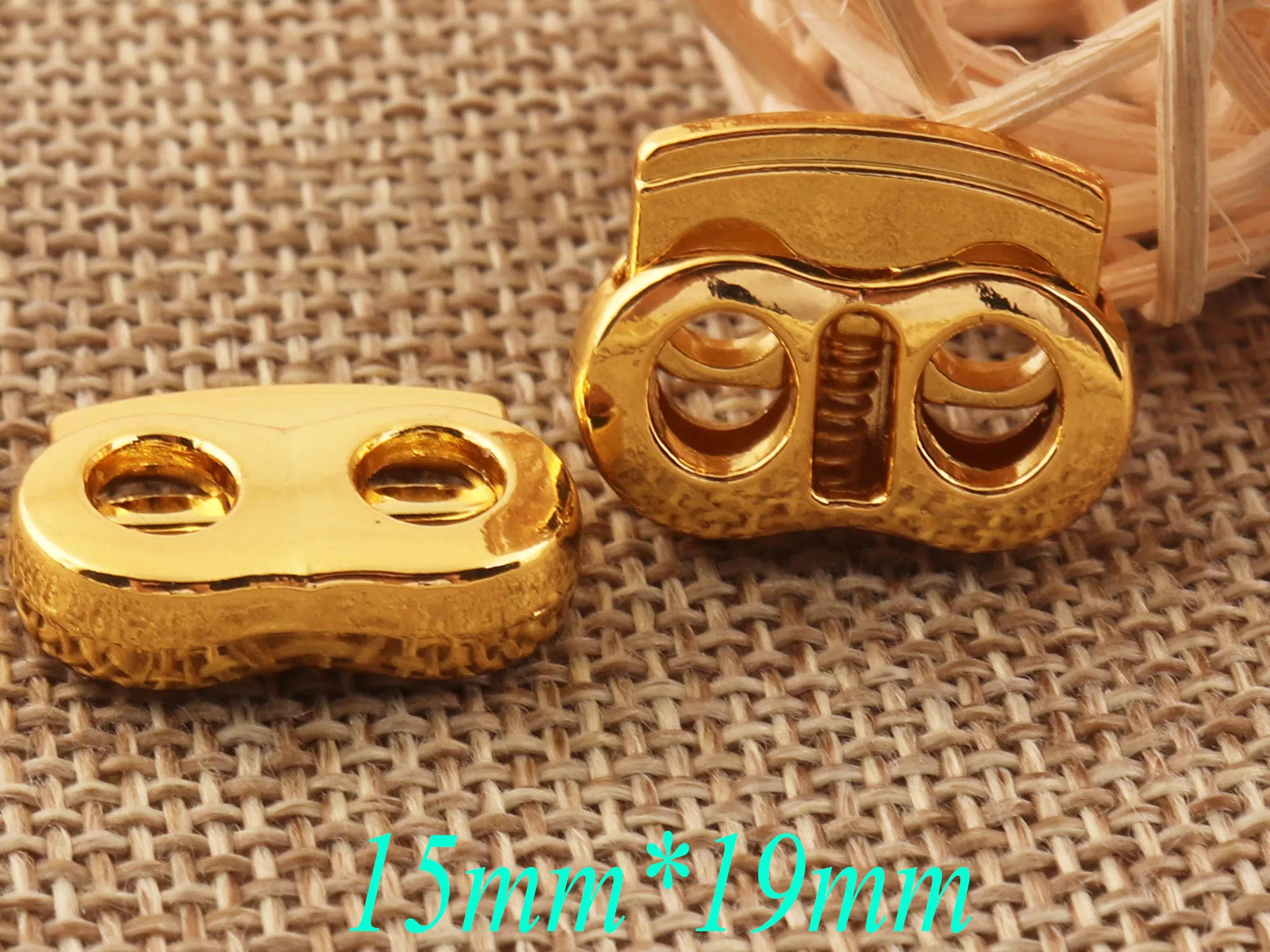 12 шт. золотистого двухстворчатого рычажного Шнура Замок цилиндрический фиксатор