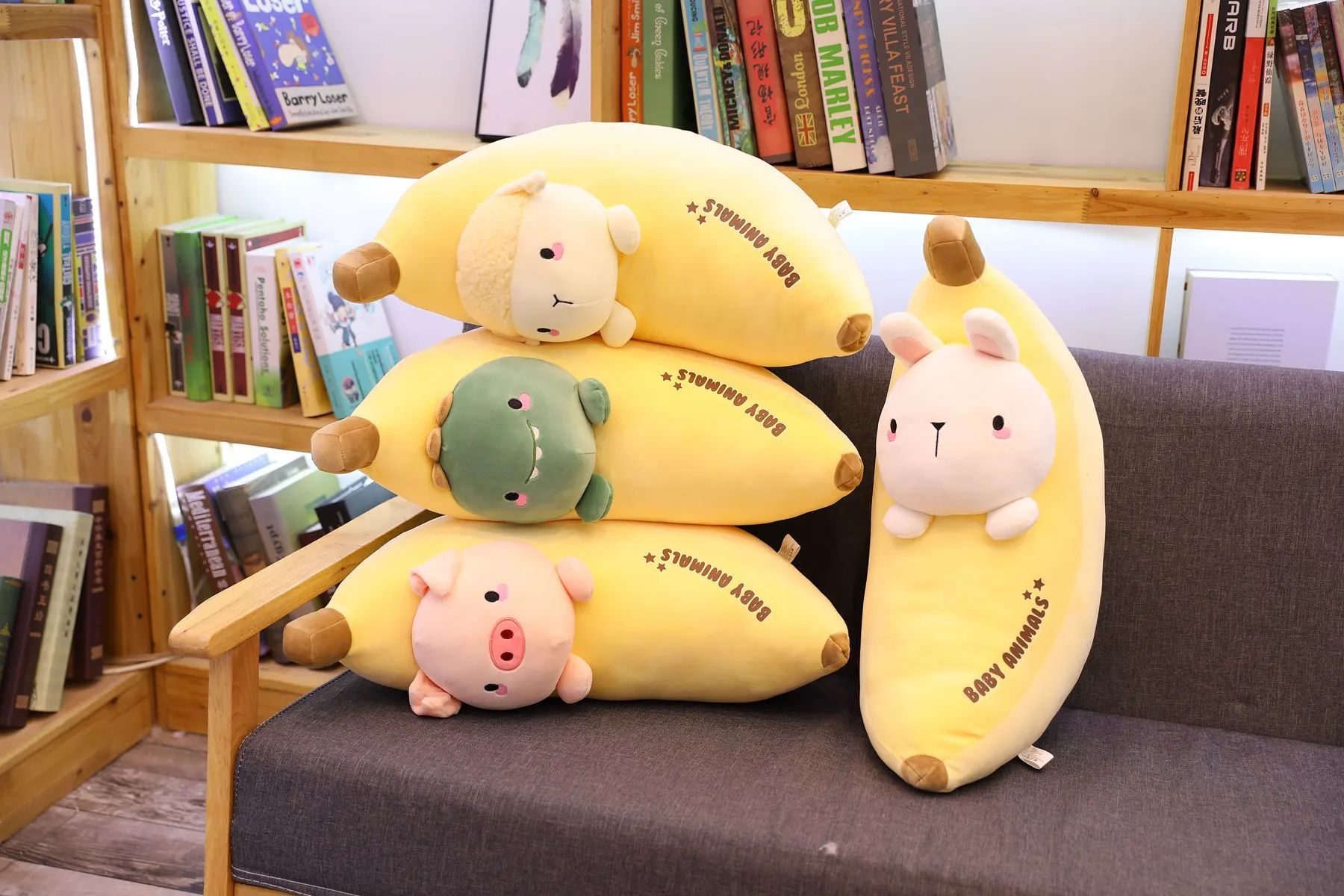 

Pig Rabbit Lamp Dinosaur Animals Cute Banana Doll Plush Toy Simulation Doll Pillow Girlfriend Sleeping Pillow Birthday Gift