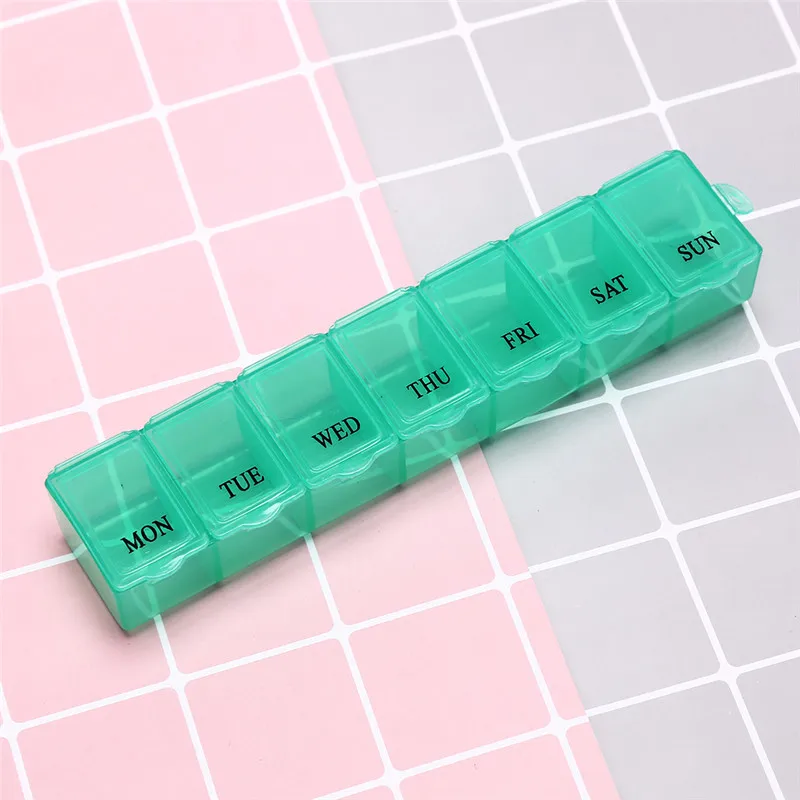 

1Pc 7 Days Pill Medicine Box Weekly Tablet Holder Storage Organizer Container Case Pill Box Splitters 3 Colors