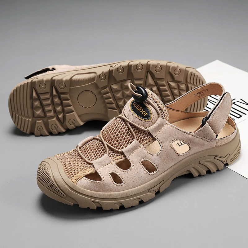 

Summer Mens Sandals Men Casual Sandals Sandalias Outdoor Samool Shoes Mens Summer Big Comfort Leather Slip On Beach Large Sports