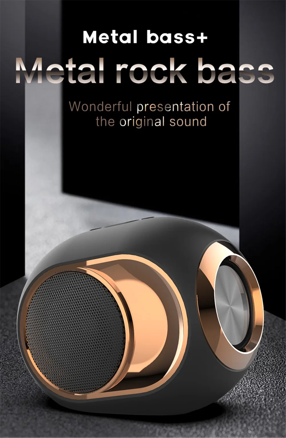 HYASIA TWS Wireless Bluetooth Speaker Portable Box Outdoor Speaker Bluetooth 5.0 Subwoofer Support USB FM Radio AUX TF Handsfree