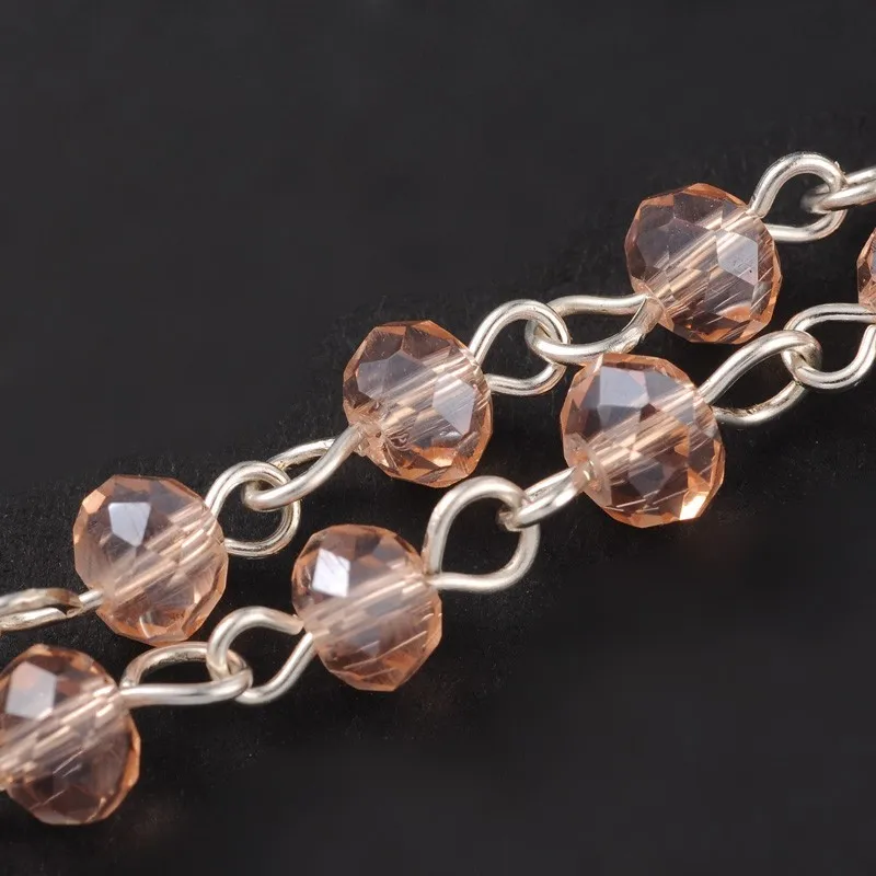 Цепочка Из Бисера для ожерелий и браслетов 6 мм серебристые черные 39 3 дюйма около