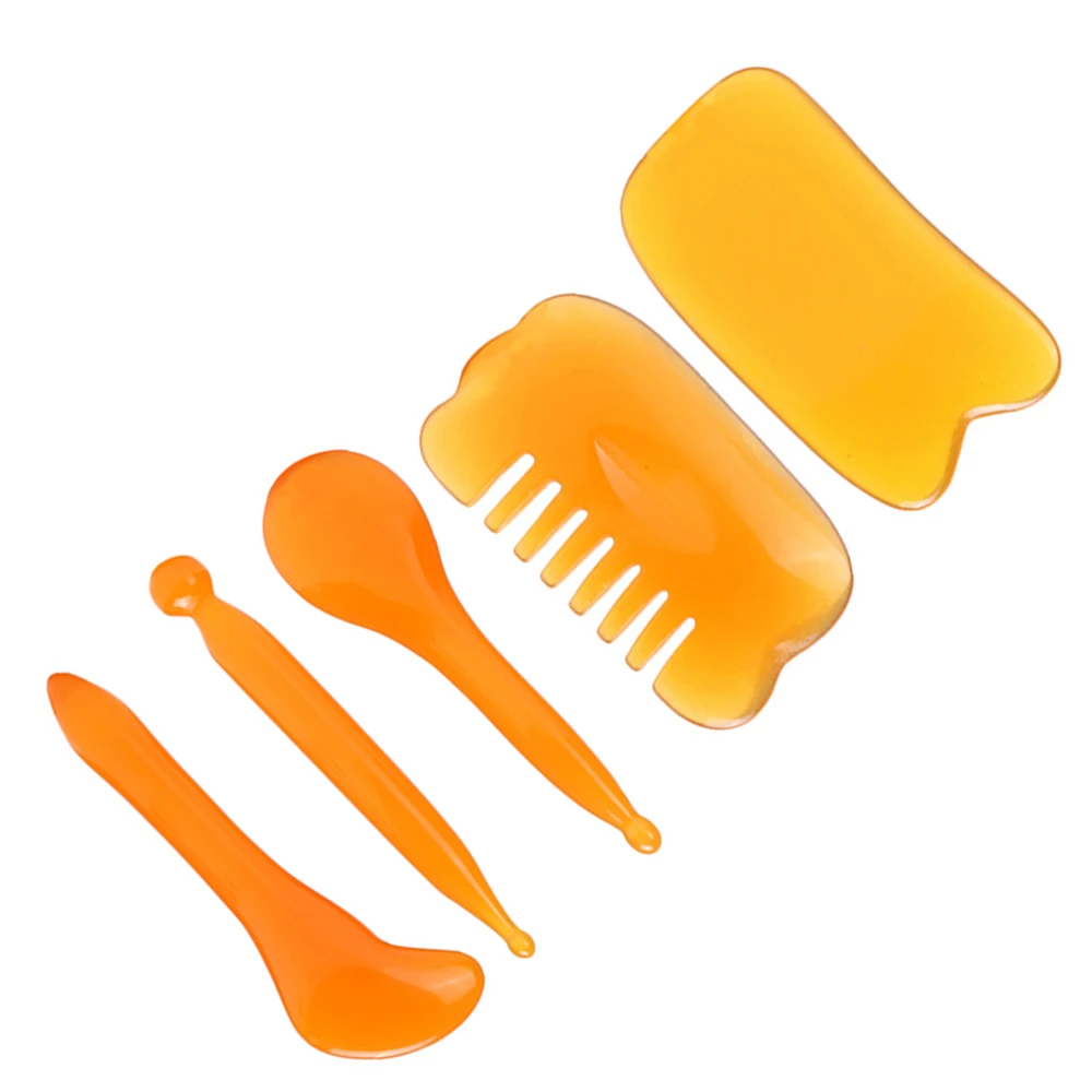 

5 Sets Of Meridian Massage Beeswax Scraping Board High Quality Big Head Square Board Massage Comb Tendons And Pointing Pen 2020