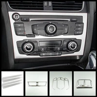 car styling console cd panel decoration cover ac control frame trim for audi a4 b8 2010 16 interior auto accessories