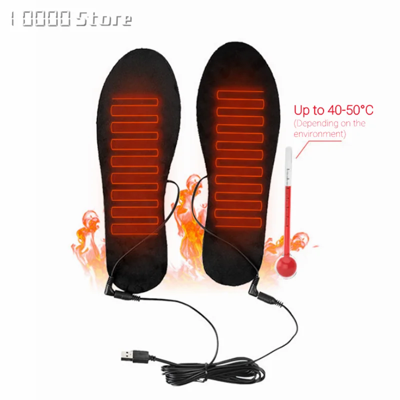 

USB Heated Shoe Insoles Feet Warm Sock Pad Mat Electrically Heating Insoles Washable Warm Thermal Insoles Unisex