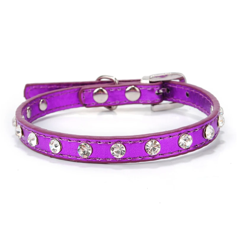 Кожаный ошейник для собаки алмаз кошка искусственная кожа поводок собак 1 строк