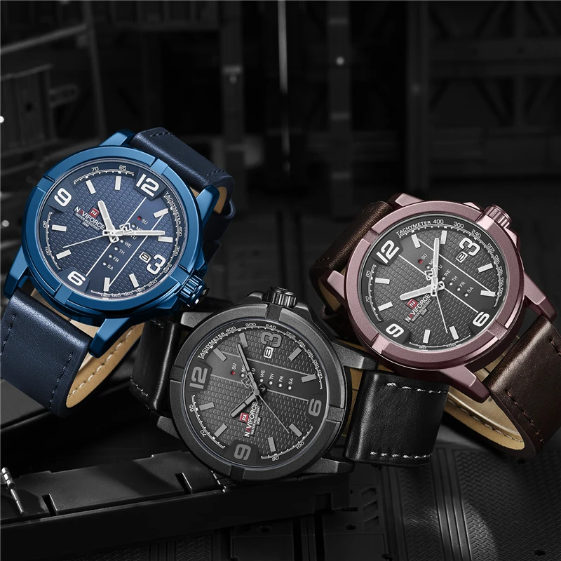 Часы наручные NAVIFORCE Мужские кварцевые брендовые модные повседневные