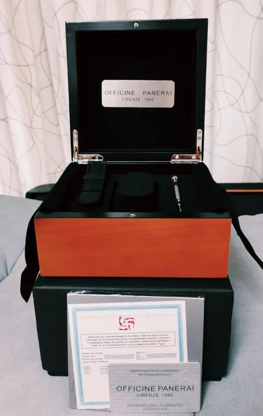 

PAM Watch Original Box Papers Rubber Bands Wood Boxes Screwdriver Handbag For PAM 508 111 612 292 441 438 507 616 Watch Box