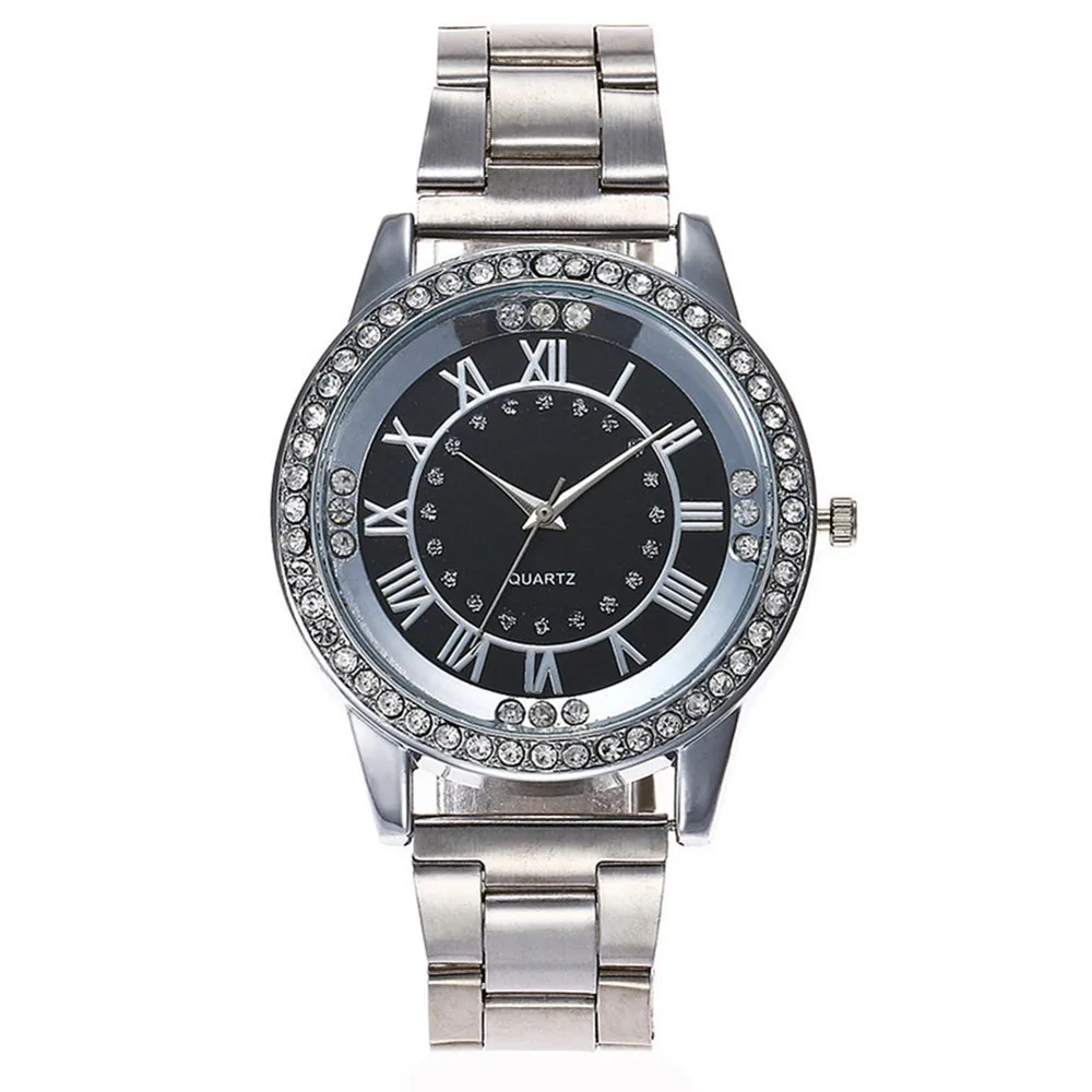 

Top Fashion Luxury Waterproof Women Men Crystal Rhinestone High Quality Stainless Steel Analog Quartz Wrist Watch Jewelry Clock