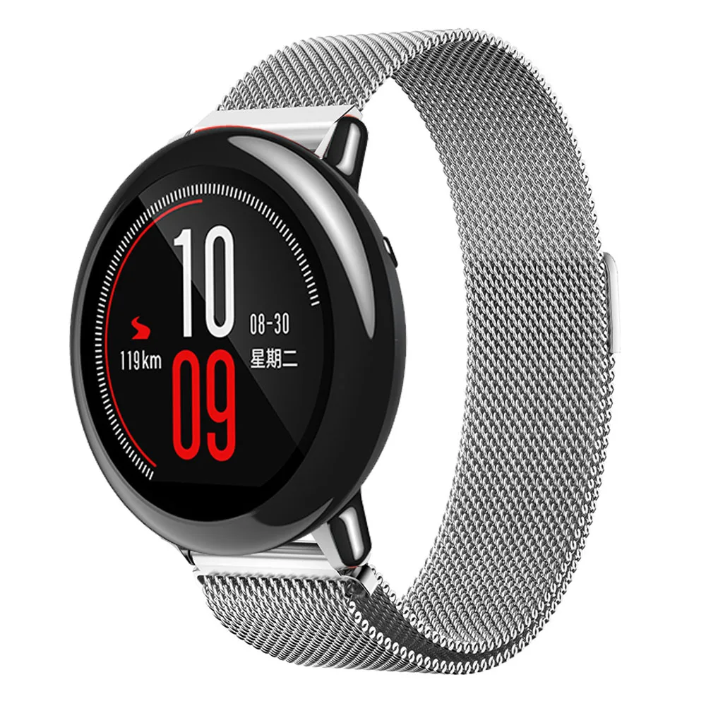 22 мм Миланский магнитный ремешок для браслета Xiaomi Huami Amazfit металлический браслет