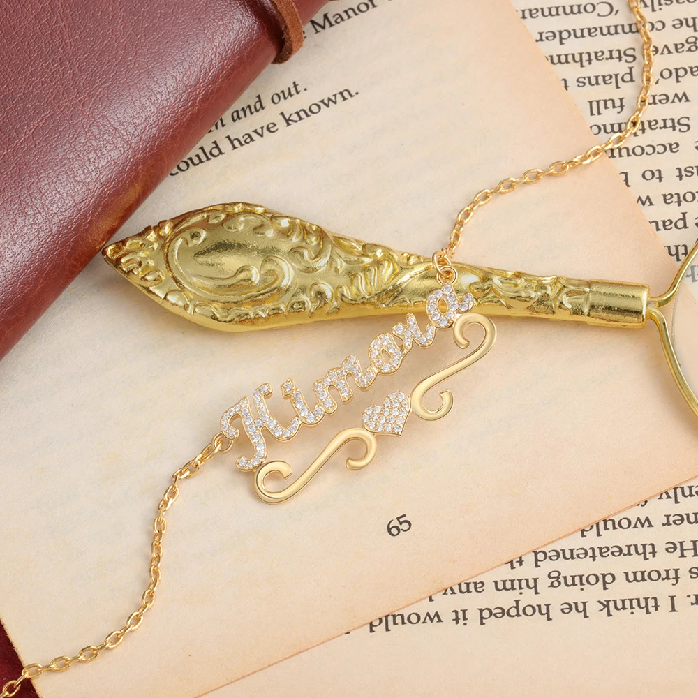 Индивидуальные буквы кулон-табличка с именем сердцем Персонализированные