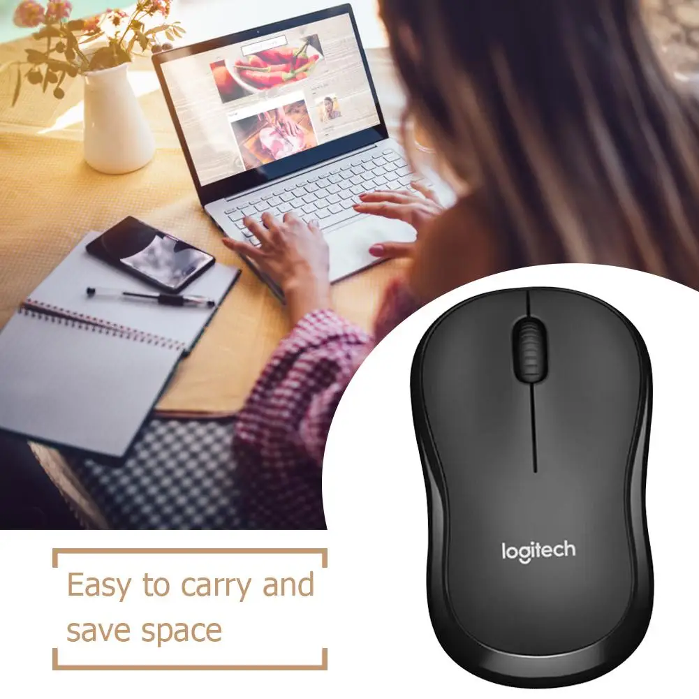 Мышь Logitech M185 2 4 ГГц беспроводная USB 3 кнопки 1000 DPI для дома и офиса игровая