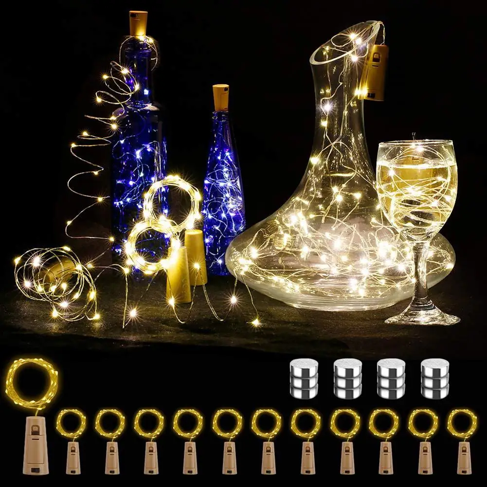 12 шт. 20 светодиодов в форме пробки бутылки вина свет шнура домашние вечерние DIY