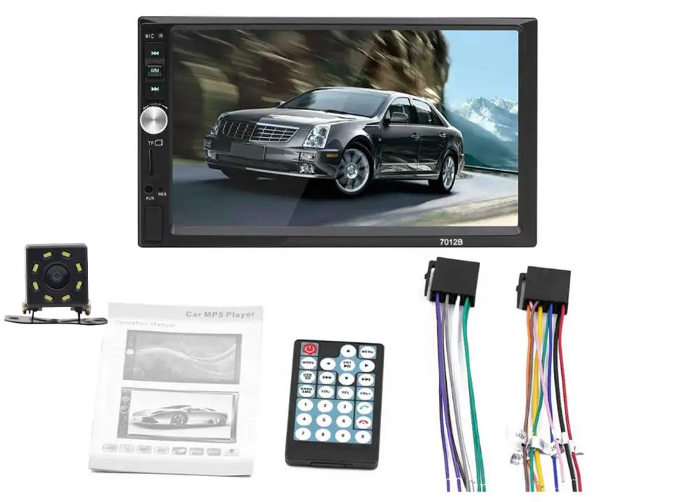 With 8Led camera Автомагнитола Bluetooth Handsfree автомобильный MP5 плеер авторадио 2 Din Mirrorlink обратное изображение поддержка камеры заднего вида автомобиля стерео FM/TF - Цвет: With 8Led camera