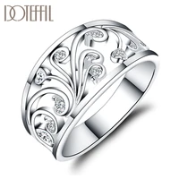 doteffil 925 sterling silver aaa zircon pattern ring for women fashion wedding engagement party gift charm jewelry