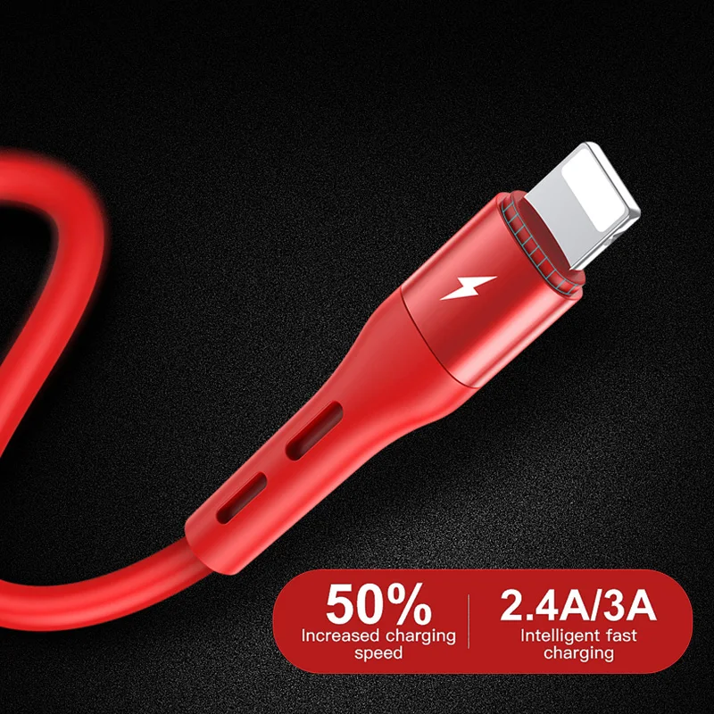 

TOTU 3A For Apple Cable Fast Charging For iPhone 11 Pro Max XS MAX XR X 8 7 Cord For iPad Charge 2.4A Micro USB Type C TPE Wire