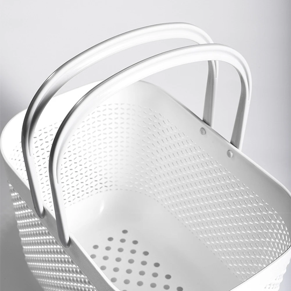 

Rattan Plastic Hand Basket Bath Room Storage Basket Ins Style Storing Basket With Handle Household Storage Tools Large Capacity