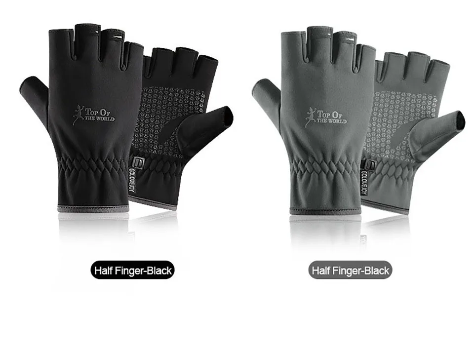 Luvas de Pesca Sensível ao Toque Anti-deslizamento ao ar Inverno Quente Dedo Metade Flip Cover Tela Respirável Livre Ciclismo Caminhadas Luvas 2 11 High Quality Esporte e Lazer