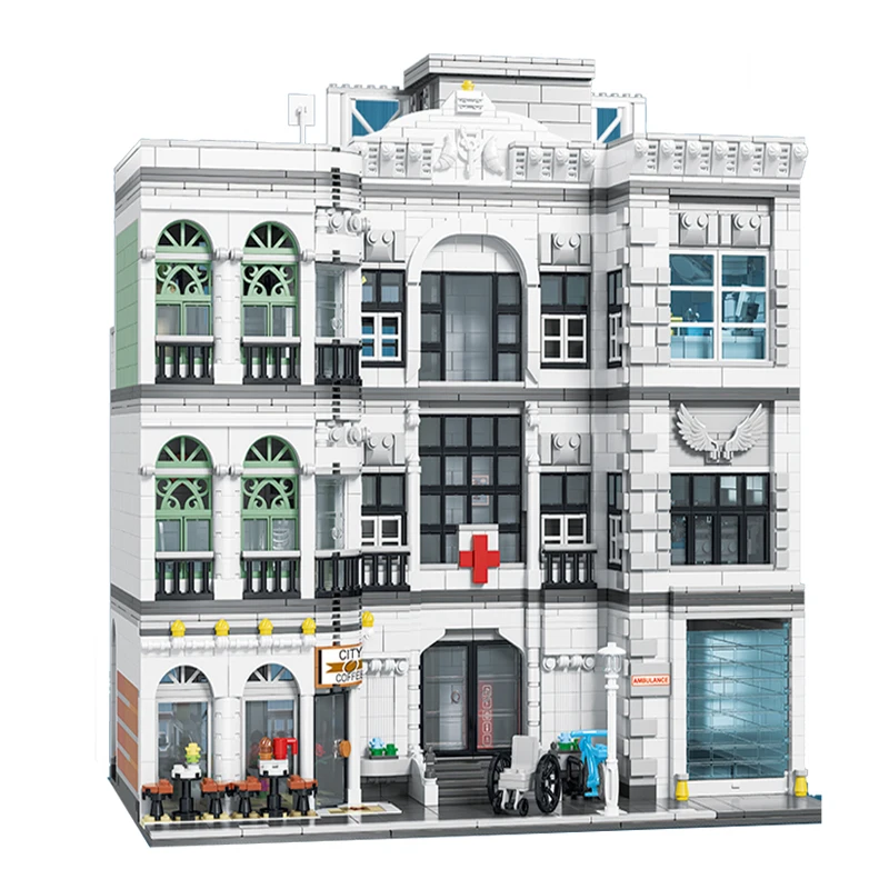 

Creator Expert Street View Moc Bricks UG10188 Hospital Moc Blocks Emergency Room Modular Building Blocks Assembly Square Bank