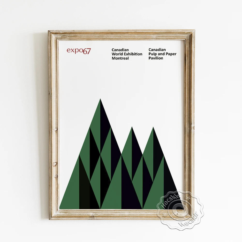 

Expo 67 Canadian World Exhibition Poster, Ernst Roch Design Art Prints, Montreal Geometry Shape Planar Elements Wall Picture