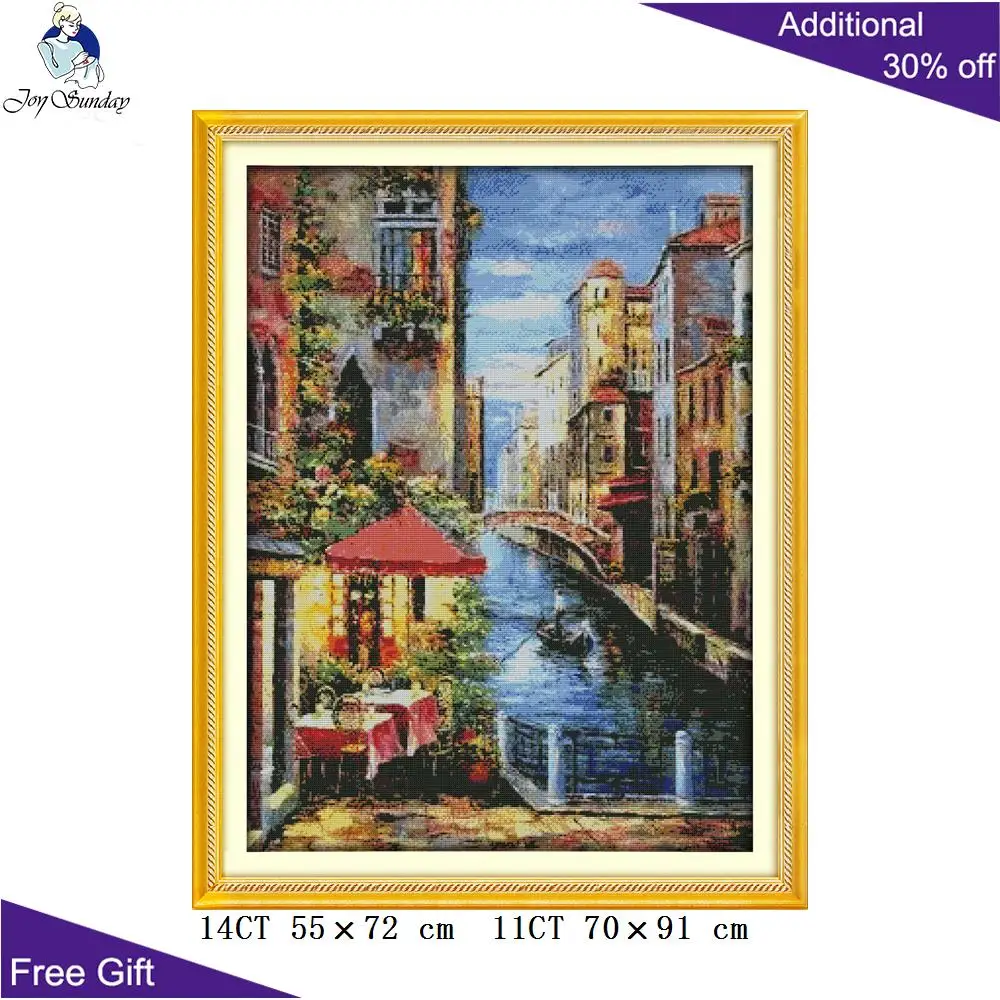 

Your Gift Venetian Needlework F471 14CT 11CT Counted and Stamped Home Decoration Venetian Scene Embroidery Cross Stitch kits