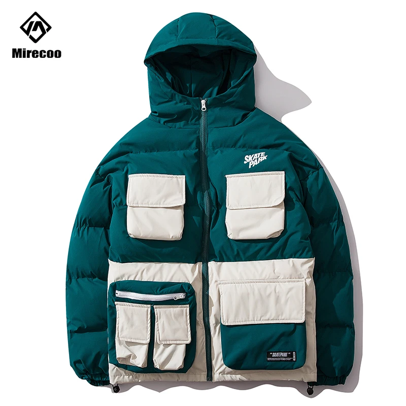 Парка Mirecoo Мужская зимняя Толстая куртка с капюшоном и несколькими карманами
