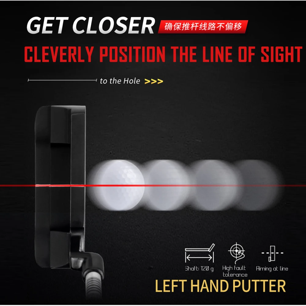 

PGM 950 Steel Shaft Stainless Steel Putter Head Practice Exercise Cue Golf Clubs Men's Sports Left Hand Putter