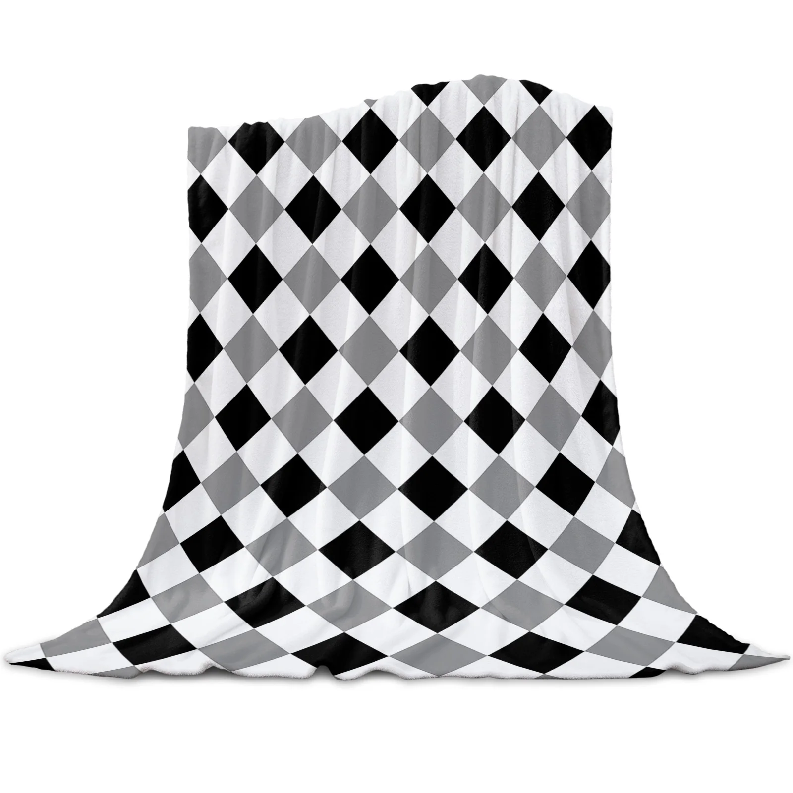 

Diamond Lattice Texture Simple Blankets for Beds Home Bedspread Travel Flannel Blanket Throw Blanket for Sofa