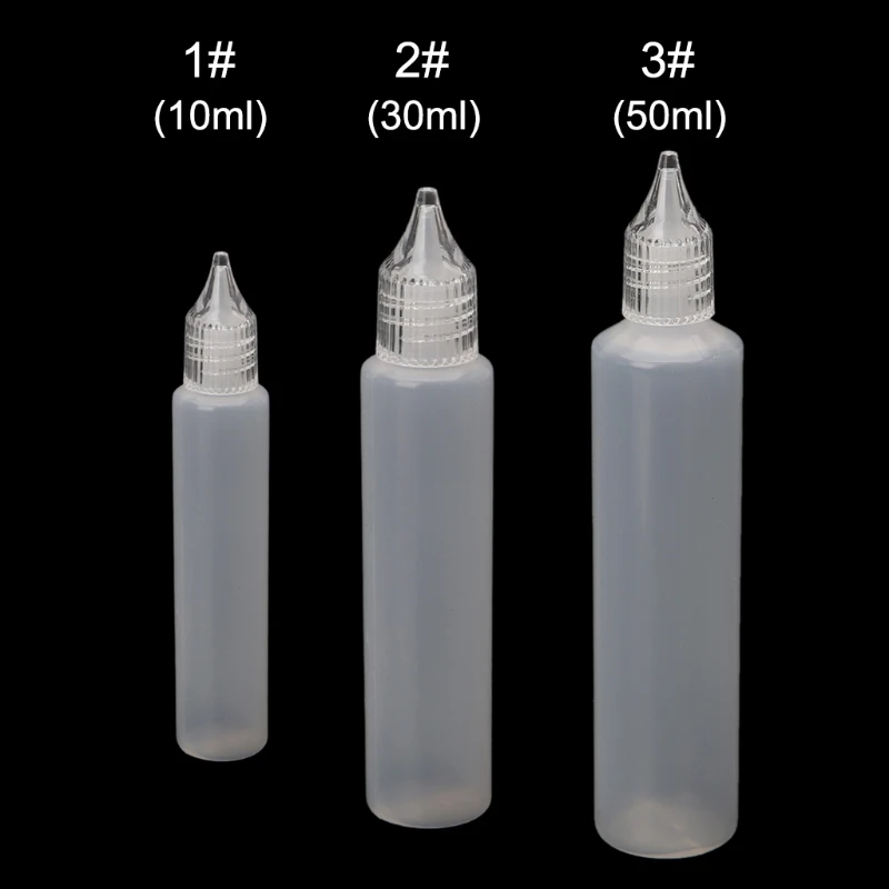 

E-Juice Oil Bottle Vape Drip Tip Clear Plastic Empty Liquid Dropper 10/30/50ml