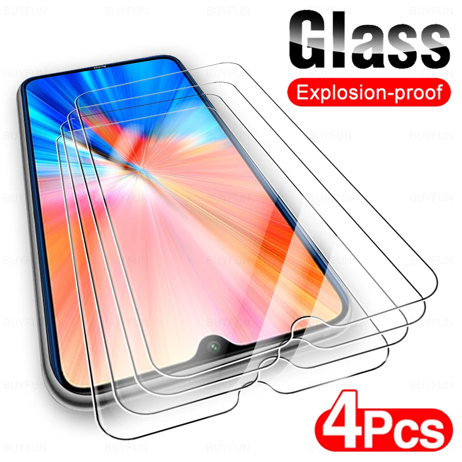 

Защитное стекло с полным покрытием для Xiaomi Redmi Note 8 2021, 4 шт., закаленная пленка для Redmi Note 8, 9 Pro Max, 9T, 9S, 8T, защита экрана