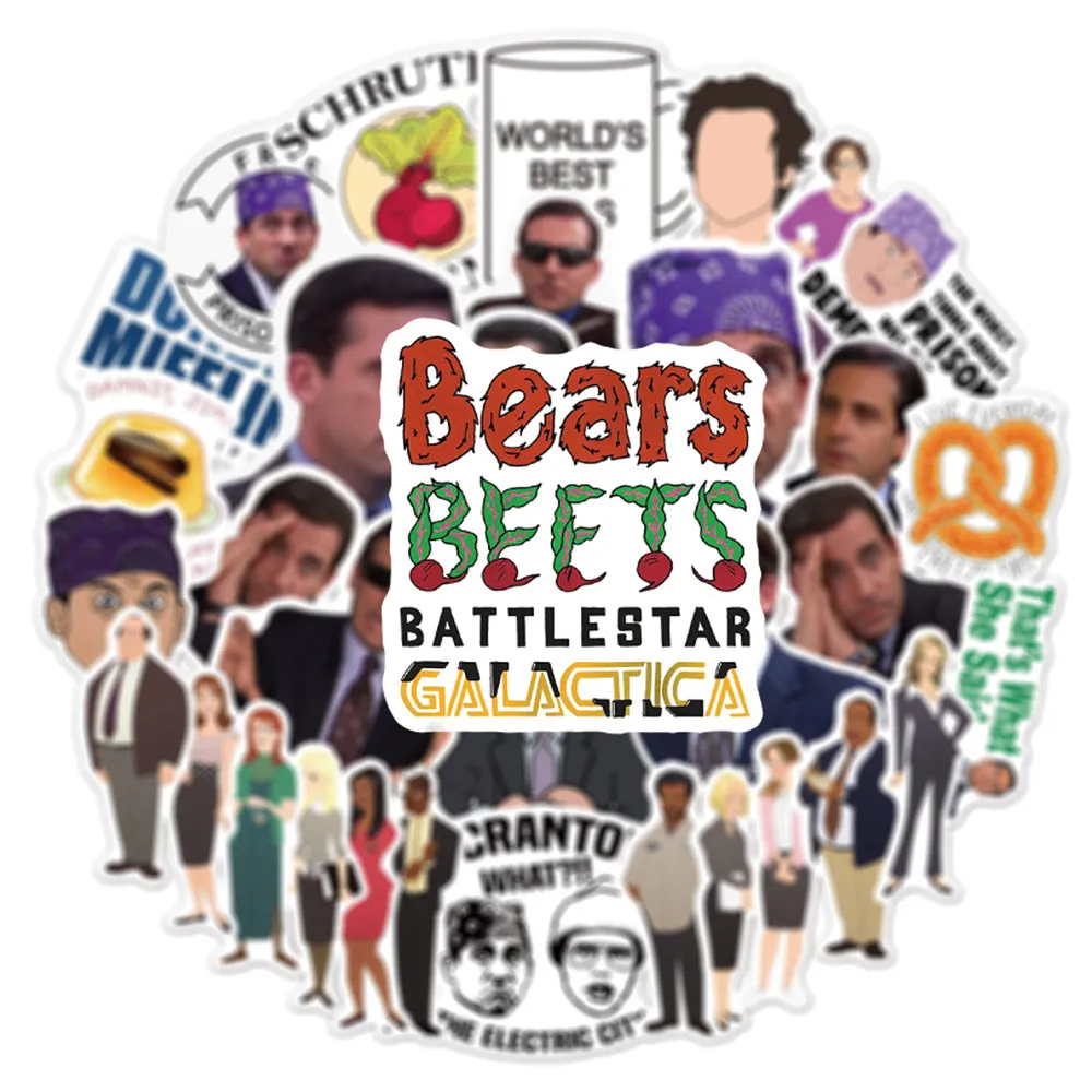 103050pcs american drama the office luggage laptop graffiti waterproof skateboard travel suitcase phone decal kettle free global shipping