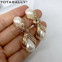 totasally 2020 lady pearl drop earrings for women simulated pearl statement earrings ladies abalone shell earring gifts jewelry