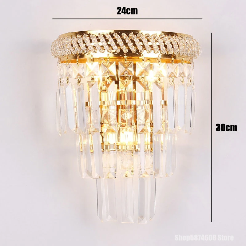 Настенный светильник с золотыми кристаллами современные светодиодные бра для