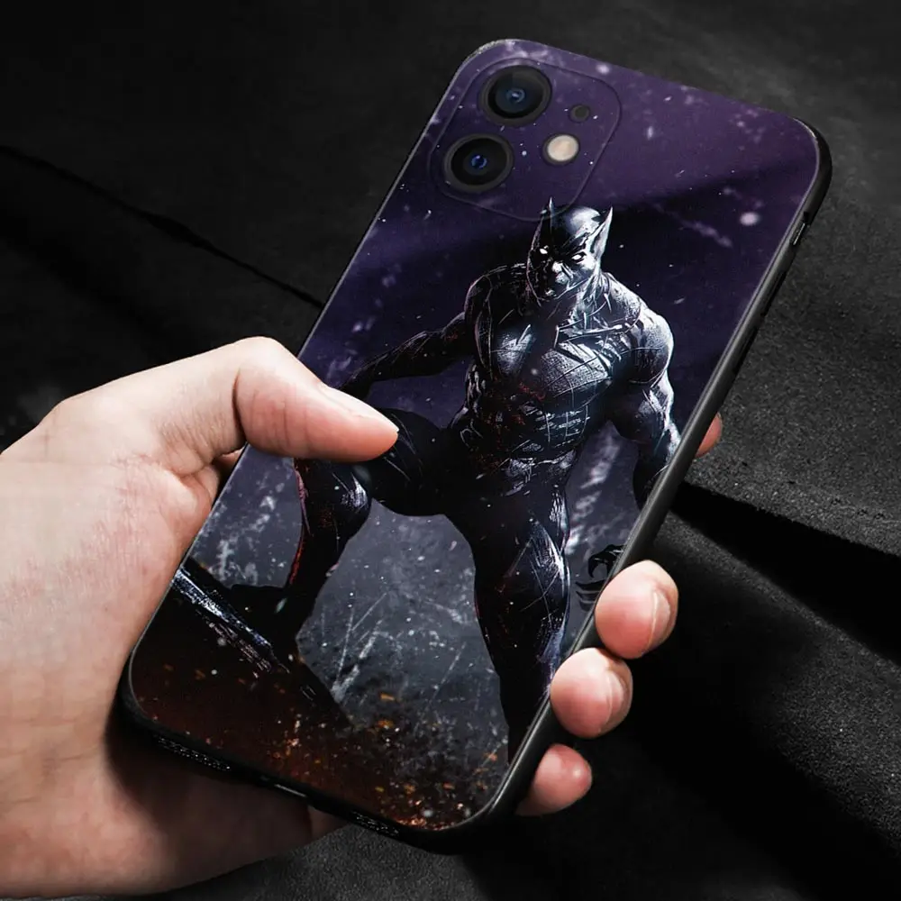 Phone Case For iPhone 14 13 12 11 Pro Max Mini XS Max XR X 7 8 Plus 6S Cover Silicone Shell Fundas Marvel Heroes Black Panther