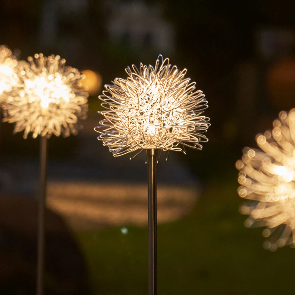 

2PCS Solar Powered Outdoor Grass Globe Dandelion Lamp IP44 Waterproof Flower Light For Garden Lawn Landscape Holiday Light