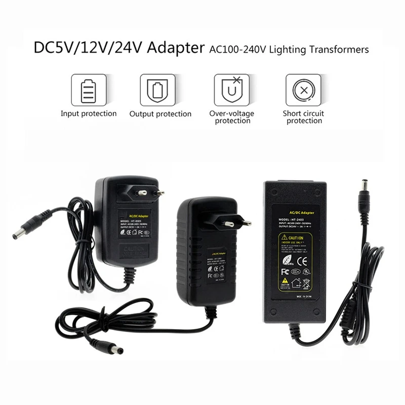 Светодиодный драйвер переменного тока 100В 240В к DC5V 12В 24В 5А 6А 8А трансформаторы
