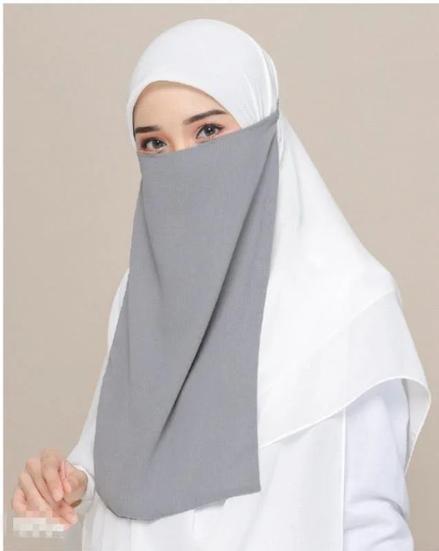 H213a Высококачественная мусульманская Фата Niqab Однослойная мериловая ткань для