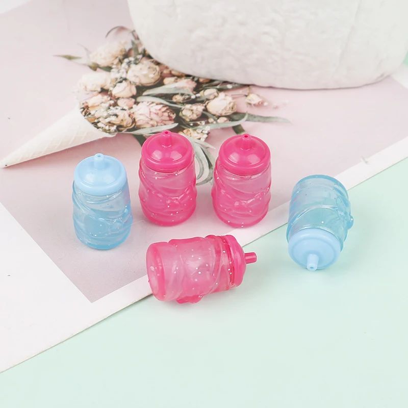 

5pcs Dollhouse Miniature Milk Bottle Model Toys Pretend Play Dollhouse Dolls Accessories