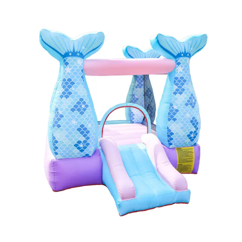 Inflatable Mermaid Bouncy Castle Climbing Bounce House Small with Slide Jumper Game for Kids Backyard Party Air Blower | Игрушки и хобби
